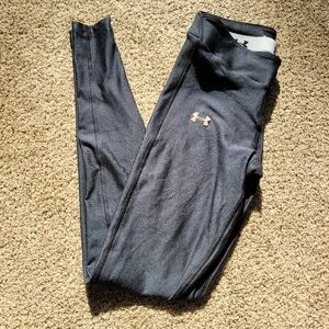 Under Armour Womens Leggings Compression Cold Gear S Black Gold Training Running